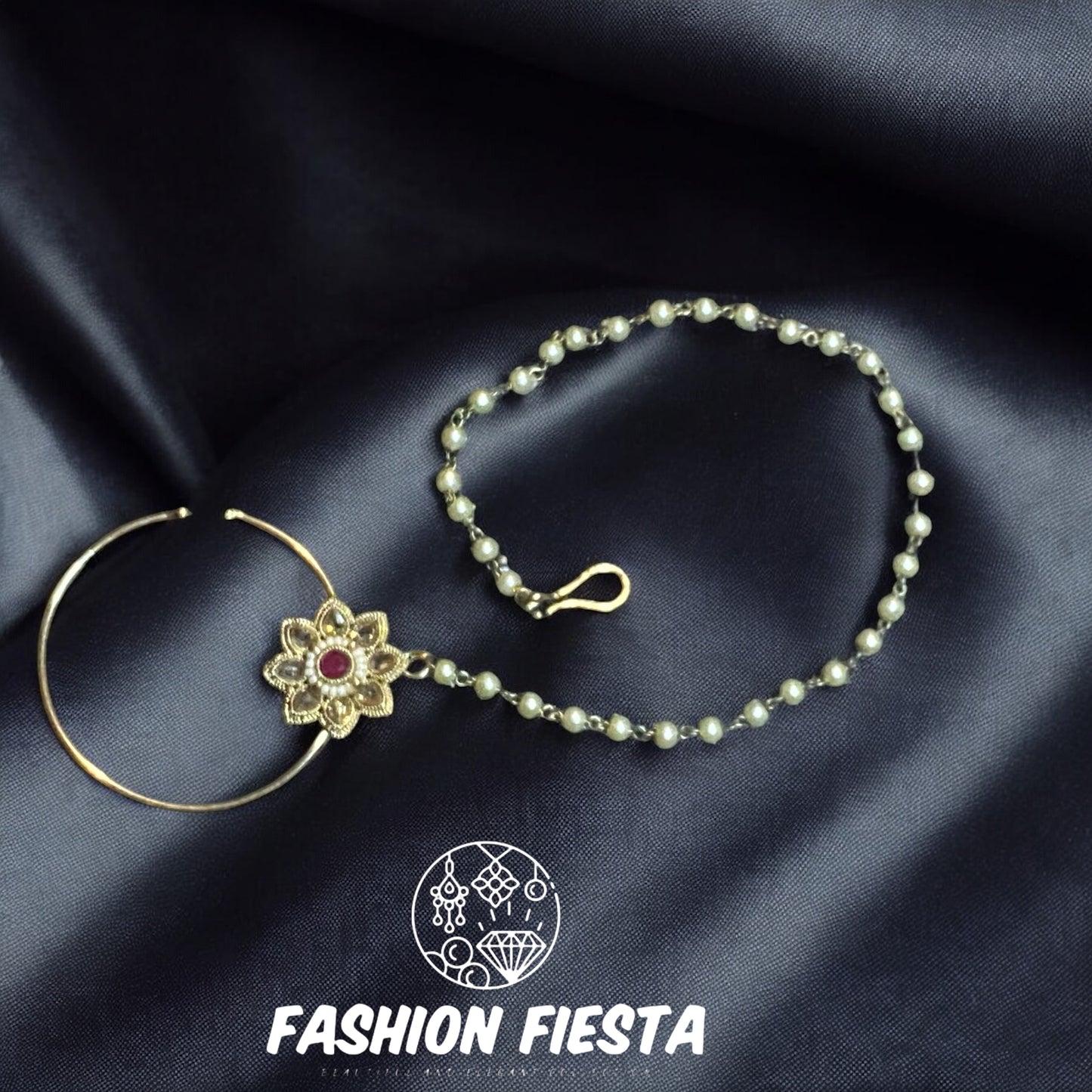 Antique Polish Stonework Nath — Nose Ring