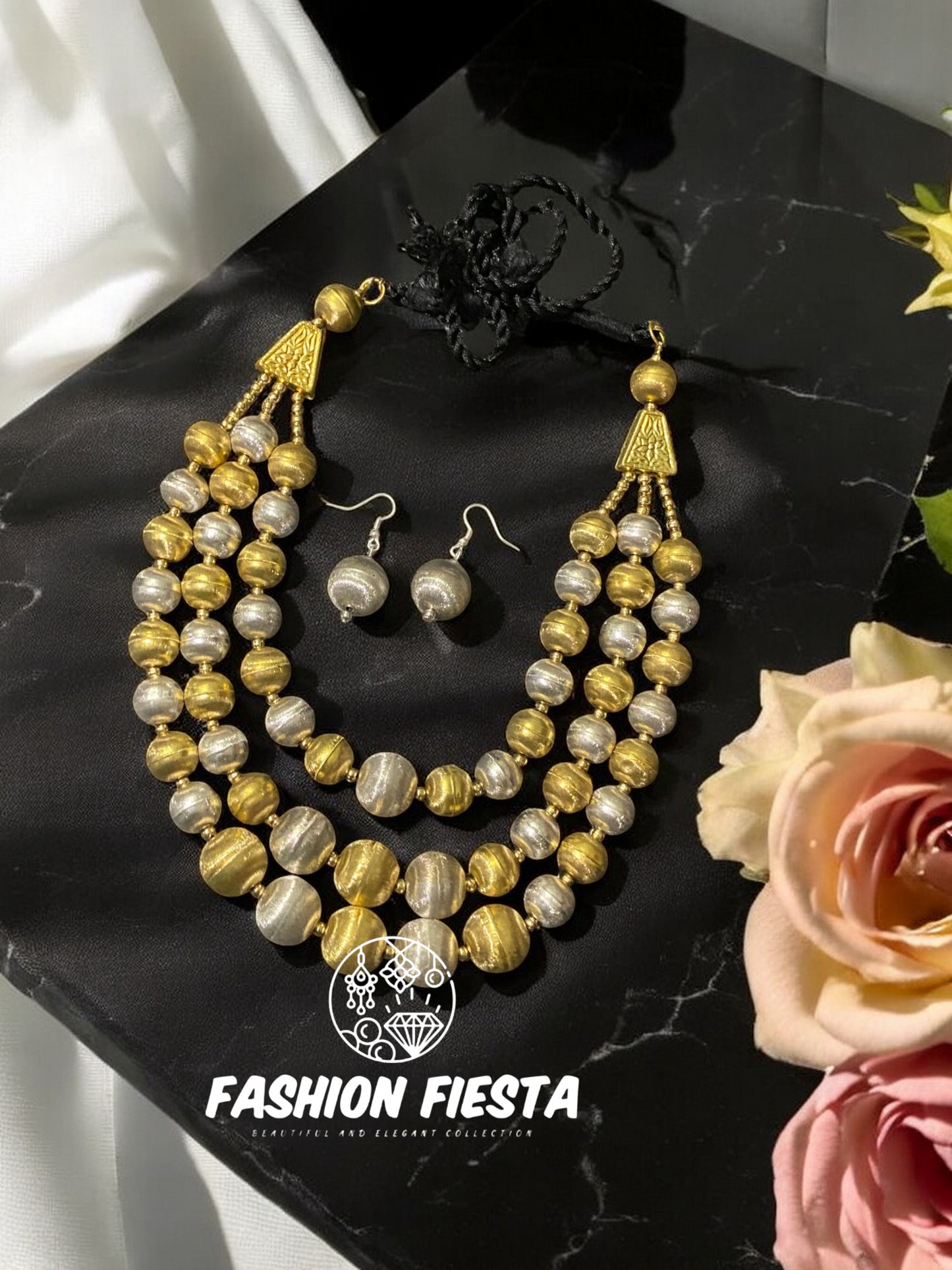 Triple Layered Maala Necklace Set